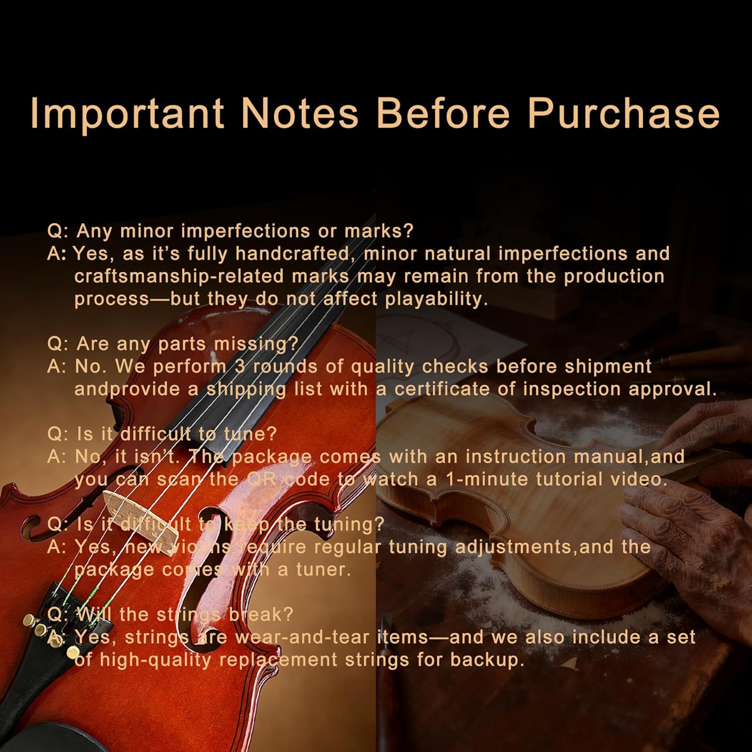 Violin 3/4 Set,Beginner 3/4 Size Violins Starter Kit for Students Kids 8-12 Years,Fiddle Set with Case,Bow,2 Rosins,Strings,Tuner,Shoulder Rest,Mute,2 Cloths,Acoustic Violin for Decoration or Gift