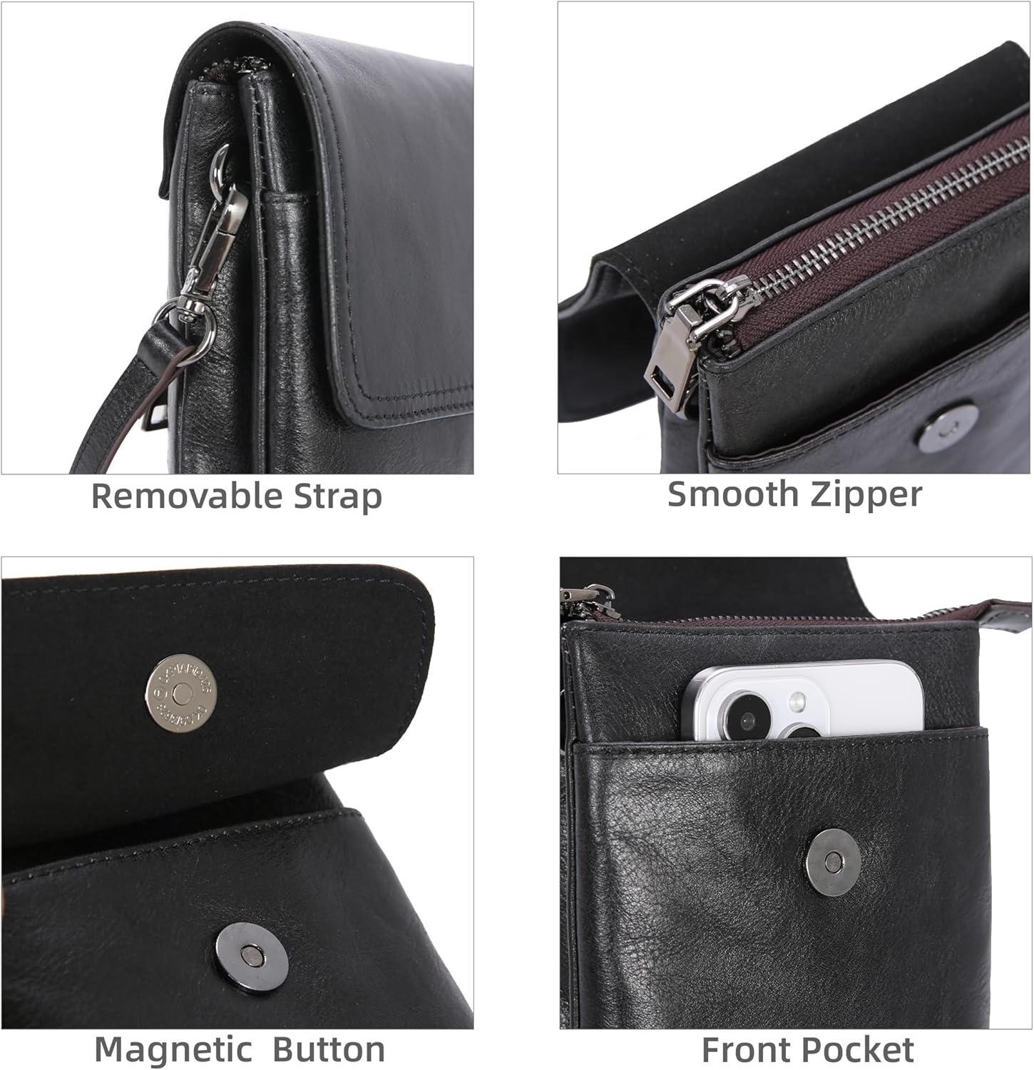 Iswee Leather Crossbody Bags for Women RFID Blocking Cell Phone Purse Small Anti-Theft Zippered with Card slots - Image 7
