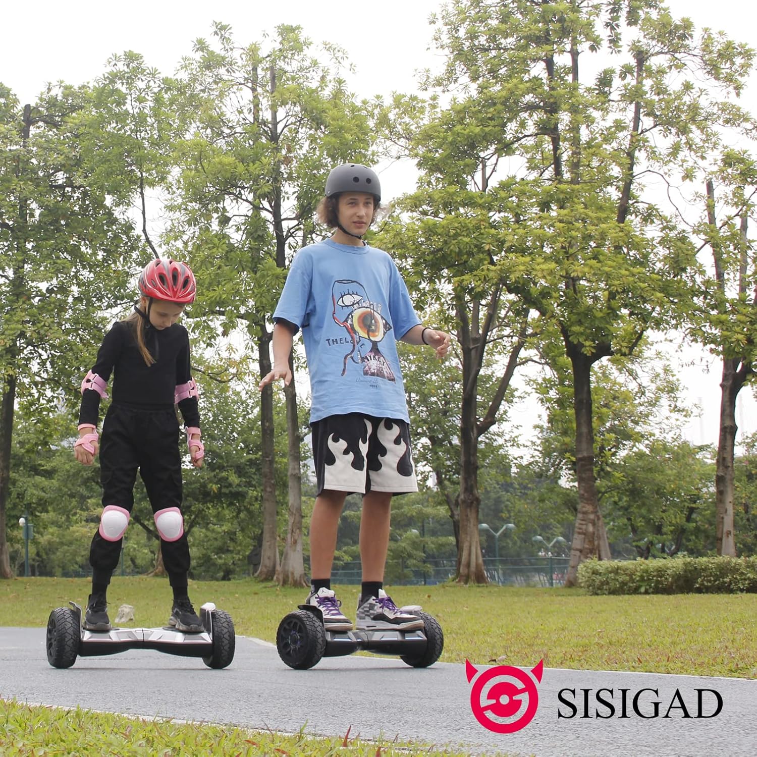 Children riding SISIGAD hoverboards