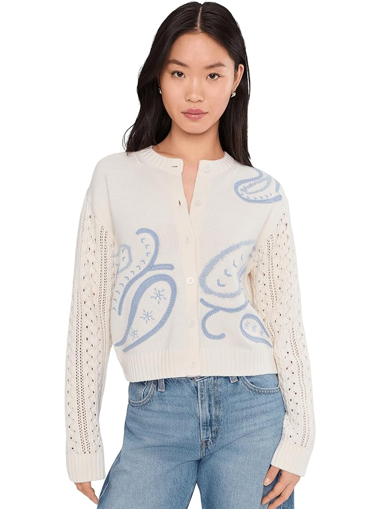 White Splendid Gracie Jaquard Cardigan