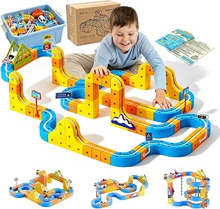 Electric Train Set for Kids 3 4 5 6 7 8 9, 172PCS 3D Racer Magnetic Track