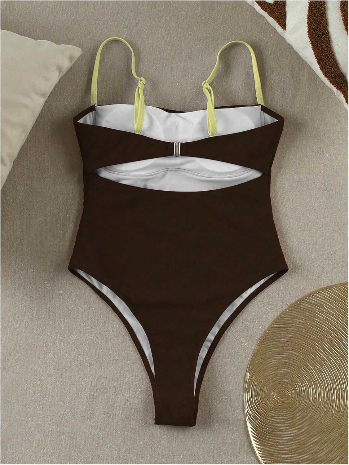 Verdusa Women's Cut Out Back Monokini Swimsuits Sleeveless One Piece Bathing Suit Vacation Outfits