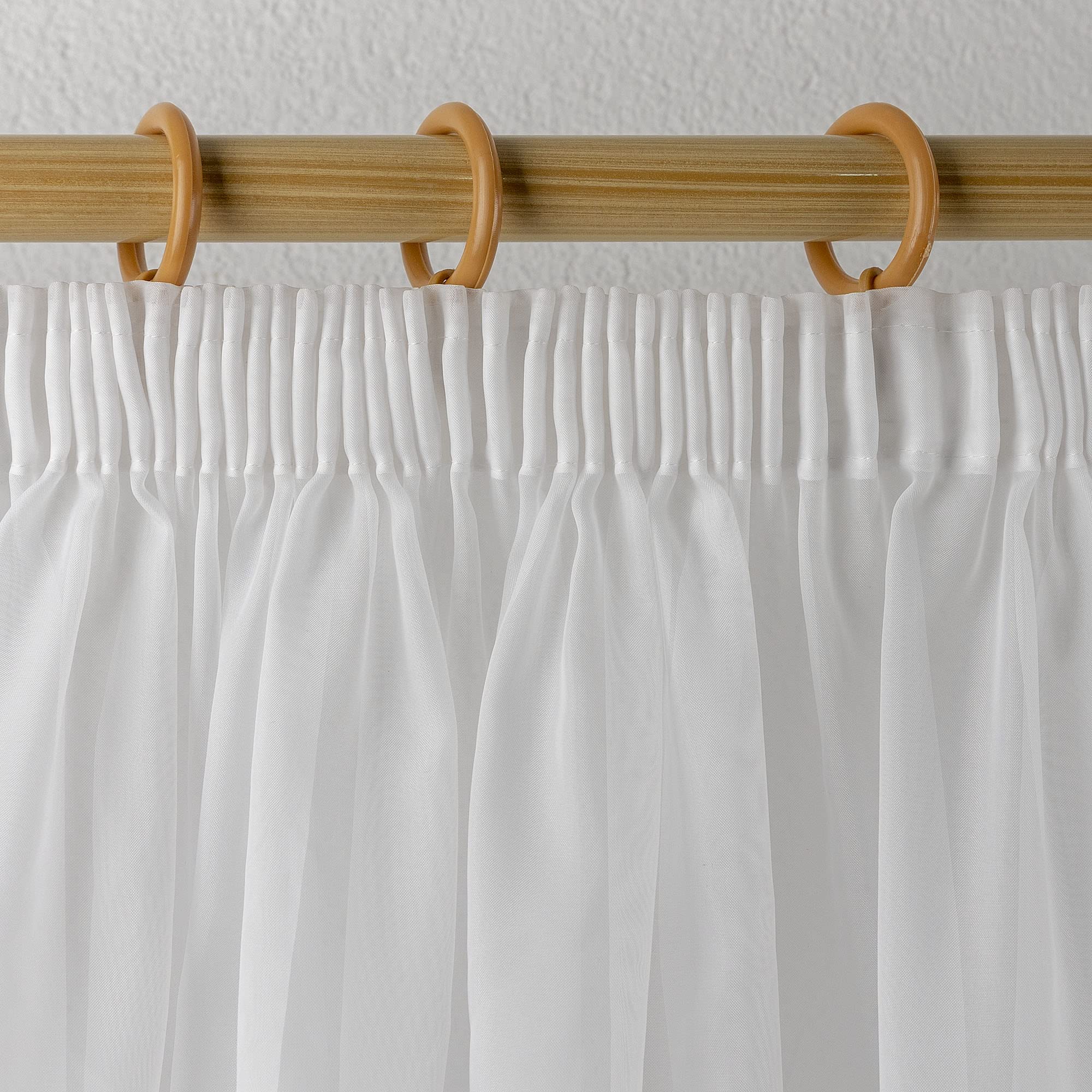 Voilage blanc semi-transparent avec galon fronceur et finition bande de plomb, aéré, moderne et durable pour n'importe quelle fenêtre, rideaux et systèmes de rideaux en ligne (210 x 200 cm (H x l)