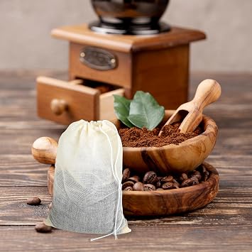 30PCS Spice Bags for Cooking Muslin Bags Reusable Empty Tea Bags with Drawstring Sachet Bags Cheese Cloth Bags for Straining 8×10cm/ 3x4 Inch
