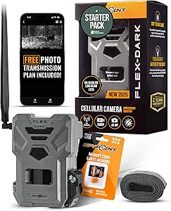 SPYPOINT Flex-Dark Starter Pack Cellular Trail Camera, 40MP Photos and 1080p Videos w/Sound, Double The Battery Capacity, GPS-Enabled, Dual-SIM LTE Connectivity, 100' Flash & Detection Range asin的图片