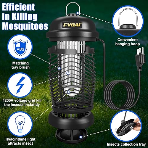 Miniatura 4 de Exterminador de insectos Fvoai, mosquitero electrónico para exteriores e interiores, trampa que atrae plagas, para patio