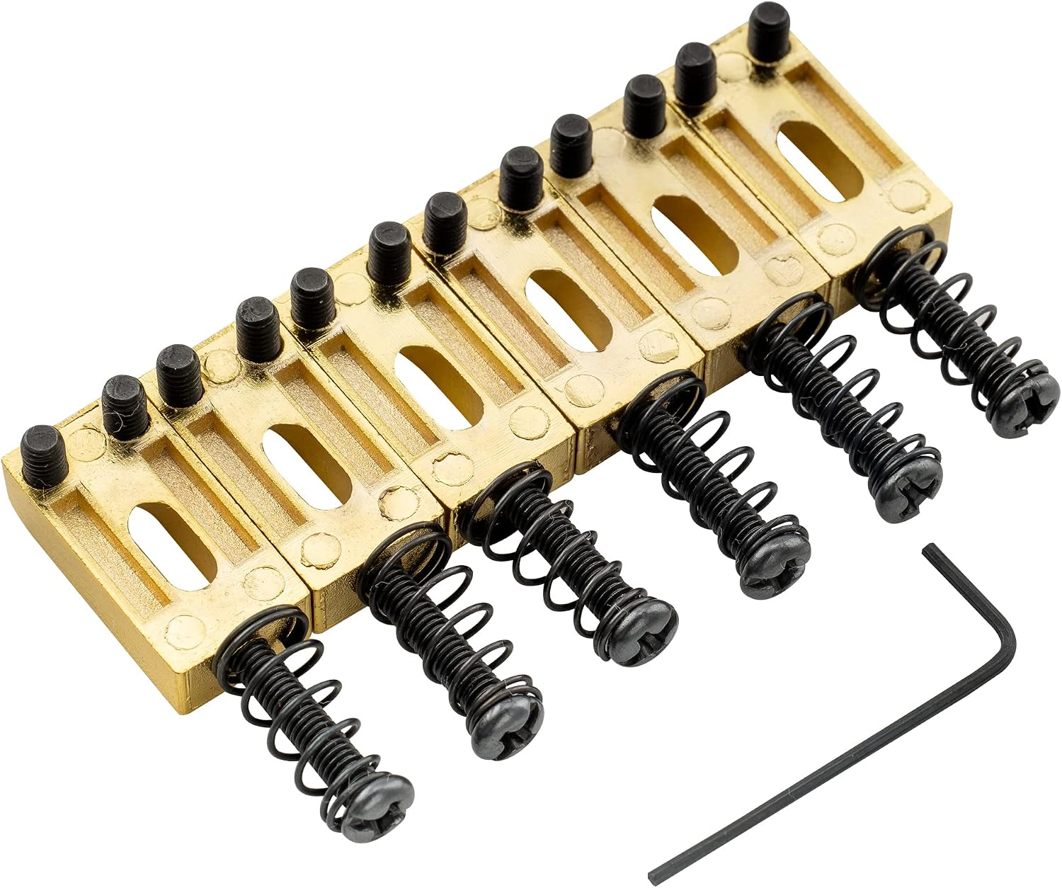 Musiclily 10.5mm Guitar Tremolo Bridge Saddles for Fender Stratocaster Strat Telecaster Tele Electric Guitar, Gold(Set of 6)