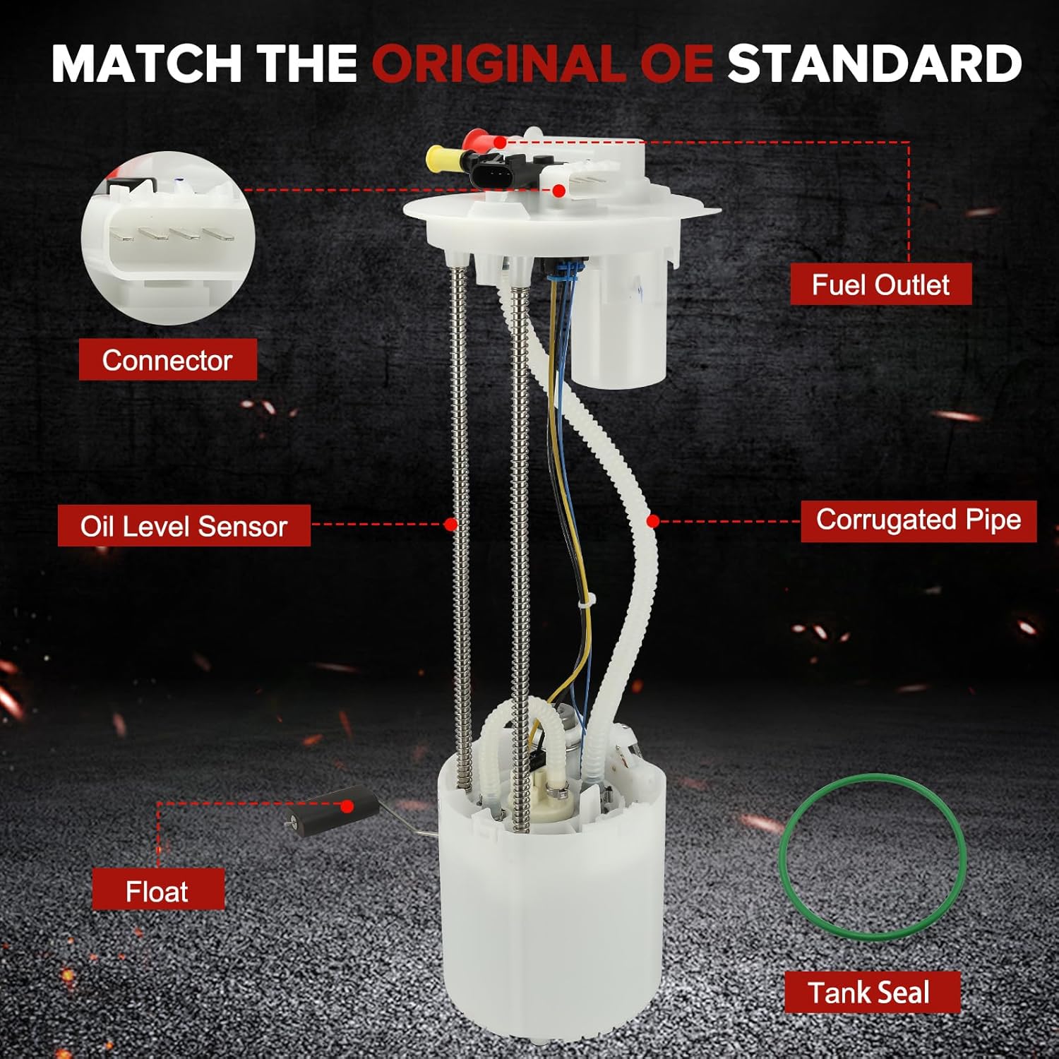 MU2323 Electric Fuel Pump Module Assembly Sending Unit Compatible with Chevrolet Silverado 2500 3500 HD, Compatible with GMC Sierra 2500 3500 HD, 2017 2018 2019 6.0L V8 Replaces# 19354395 19368207