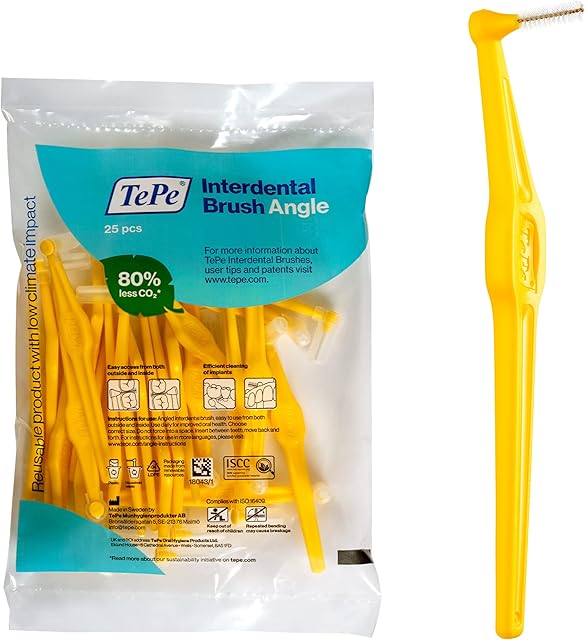 Tepe Angle Interdental Brush 0.7mm 25 Pack Yellow