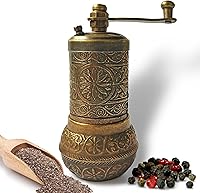 Vista 7 de Molinillo de pimienta - Molinillo manual de especias - Molinillo de hierbas - Molinillo de pimienta - Molinillo de granos de café (marrón envejecido)