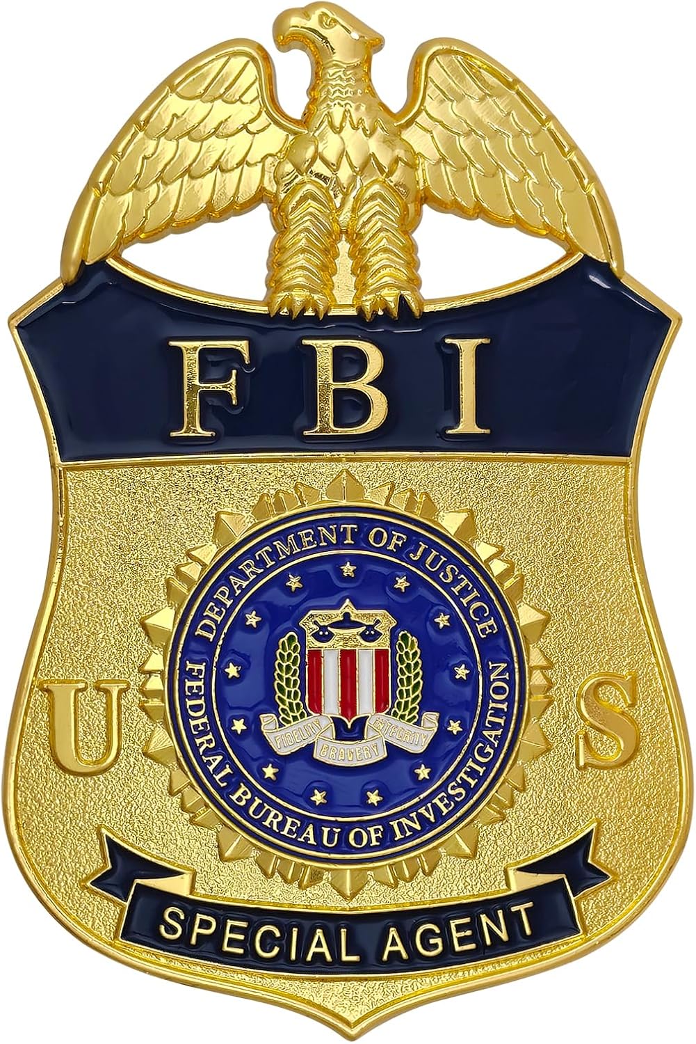Halloween Detective Costume Accessory, Cosplay Badge, Enameled&Plated, Catch Design, Opulent Shield Badge, Gift Box
