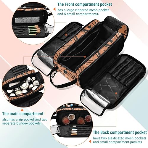 Miniatura 5 de Halloween Bones Toiletry Bag Waterproof Travel Bags For Women for Capacity Travel Cosmetic 11 x 7 Inches