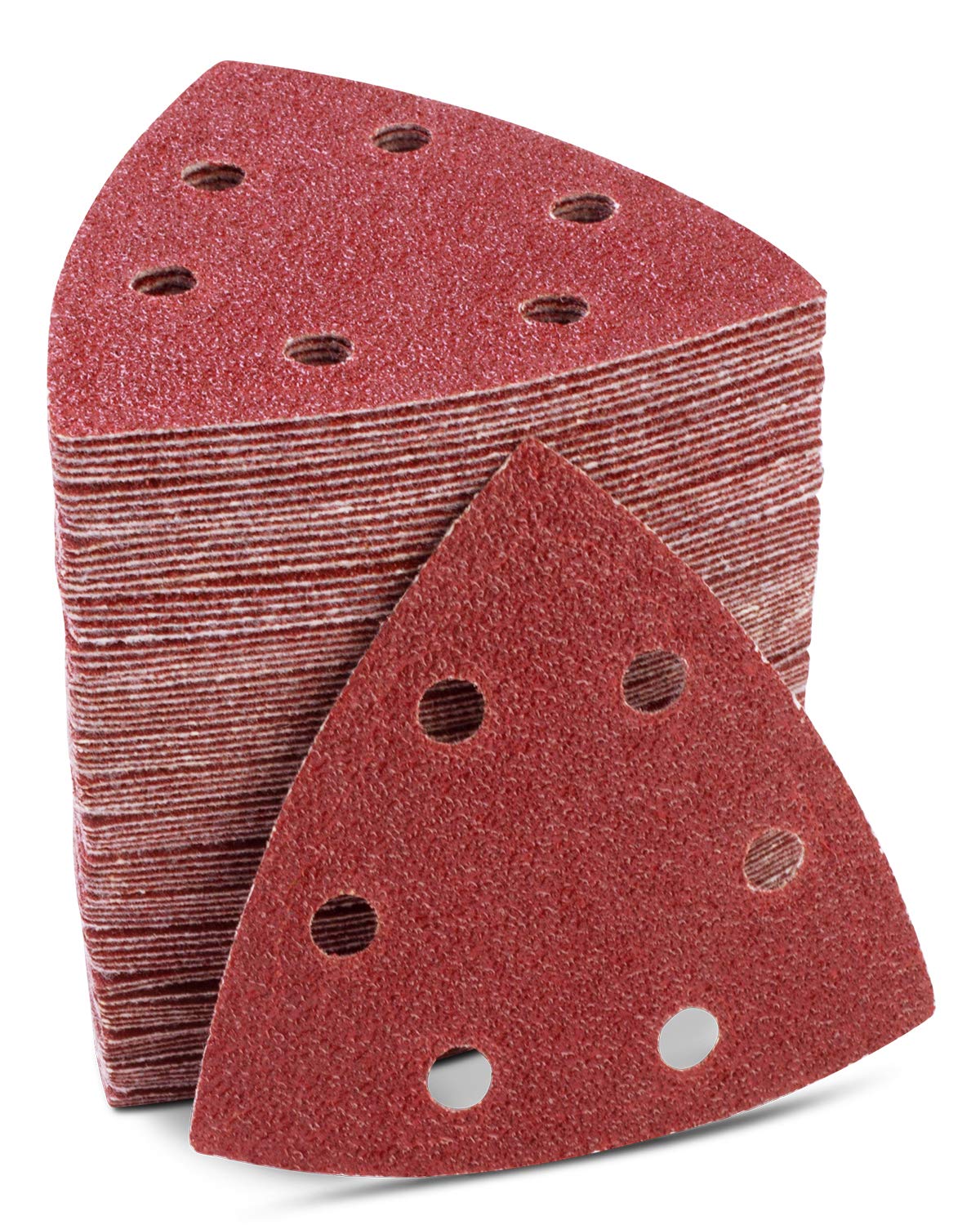 S SATC Triangle Hook and Loop 100PCS 3-1/2 Inch 90mm Triangle Sander Pads Triangle Detail Oscillating Tools 40/60/80/100/120 Grit Sanding Paper 6 Holes Detail Sander Sandpaper: Tools & Home Improvement