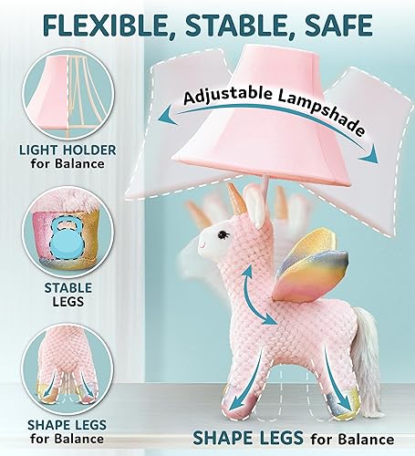 Miniatura 4 de Lámpara de unicornio para dormitorio de niñas, 19.7 pulgadas, lámpara de niñas para habitación de niños, bonitos regalos de Navidad, regalos de