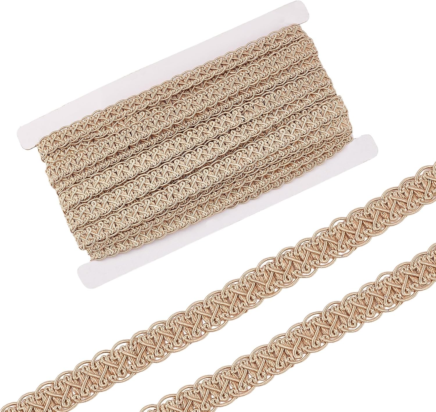 12 Yards Gimp Braid Trim, 0.6 Inch Polyester Woven Braid Trims, Sewing Centipede Lace Ribbon for Costume DIY Crafts Sewing Upholstery Curtain Slipcover Decoration