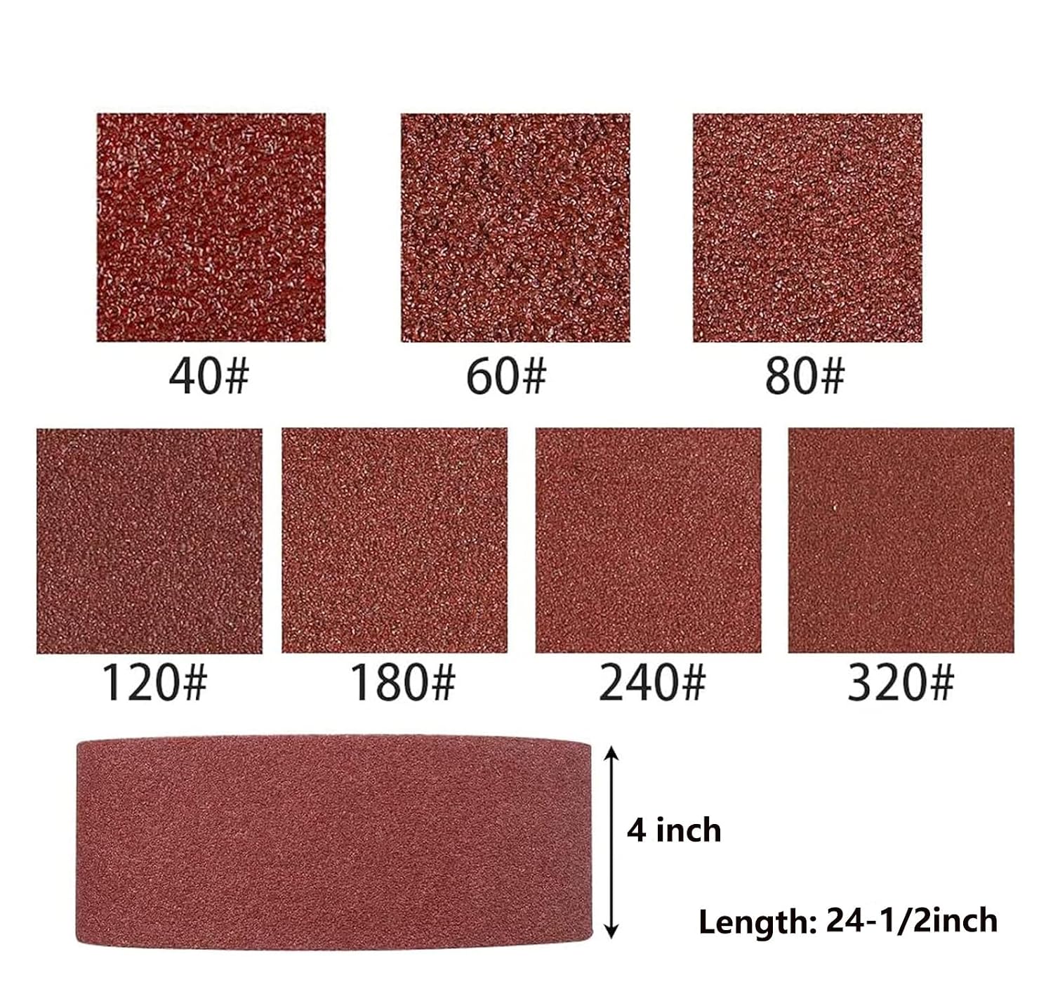 100x610mm Abrasive Sanding Belts 60-320 Grit Sander Belts for Grinding Stainless Steel Metal Polishing and Rust Removal 5Pcs/Set(100_610MM)