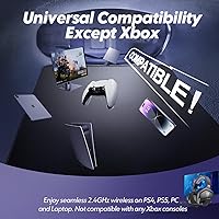 Vista 23 de NUBWO G06 - Audífonos inalámbricos para videojuegos con micrófono para PS5, PS4, PC, Mac, 3-en-1, inalámbricos 2.4GHz para PlayStation, modo Naranja