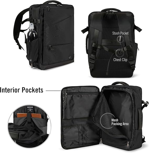 True Religion Travel Backpack for Men Flight Approved, 16 Laptop, Tech Bag
