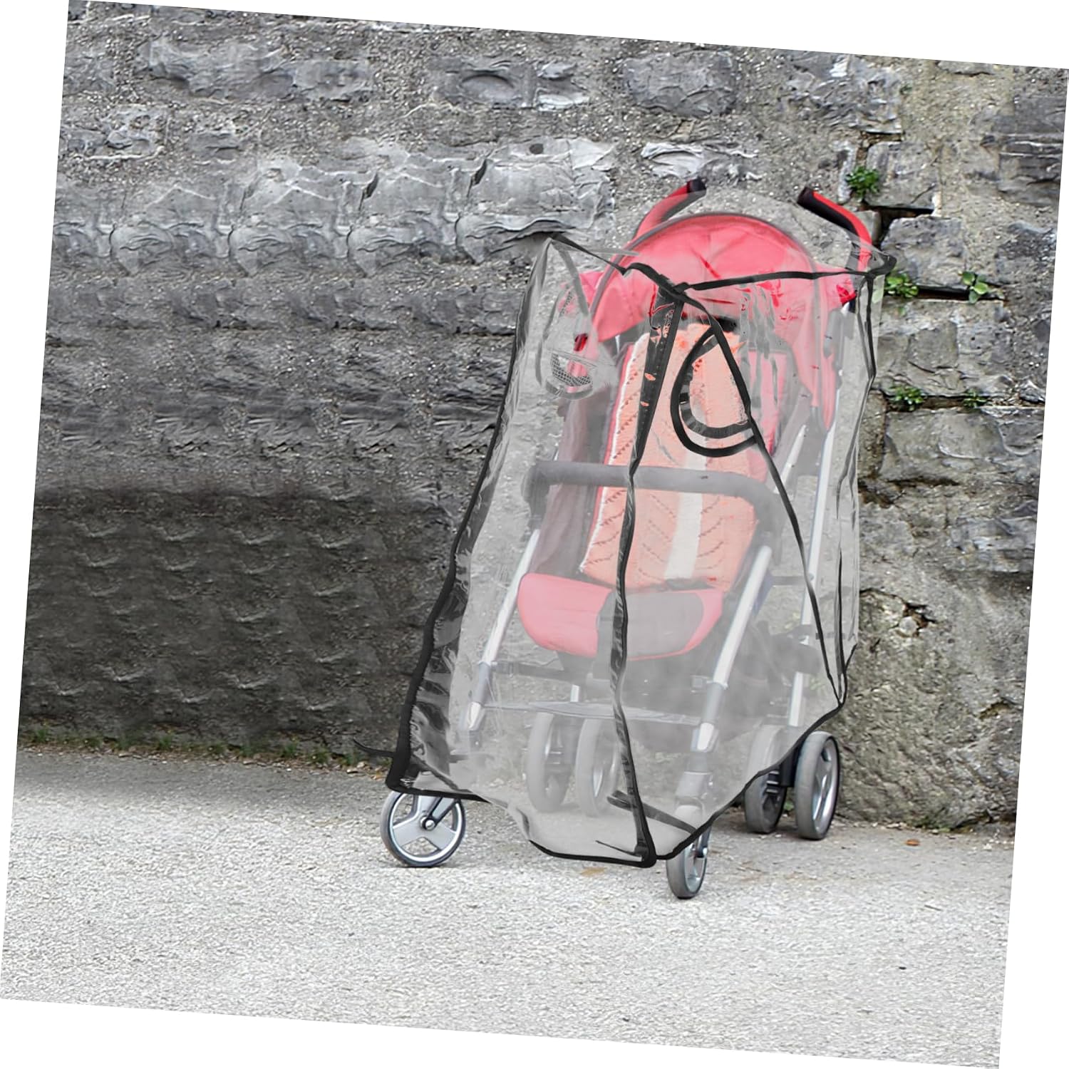 Kisangel Transparent Rain Cover for Stroller Windproof for Lightweight and Easy to Install for Outdoor Use During Wet Weather