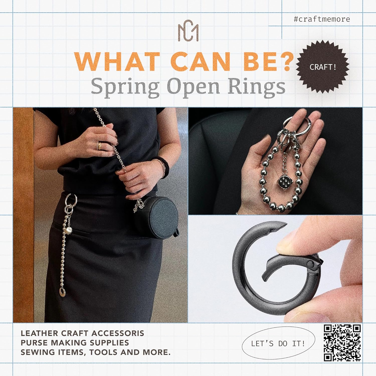 CRAFTMEMORE 2pcs 2 Inches Inner O Ring Spring Opening Snap Trigger Clip Buckle Charm Purse Making SCOS (Brushed Brass) - Image 8