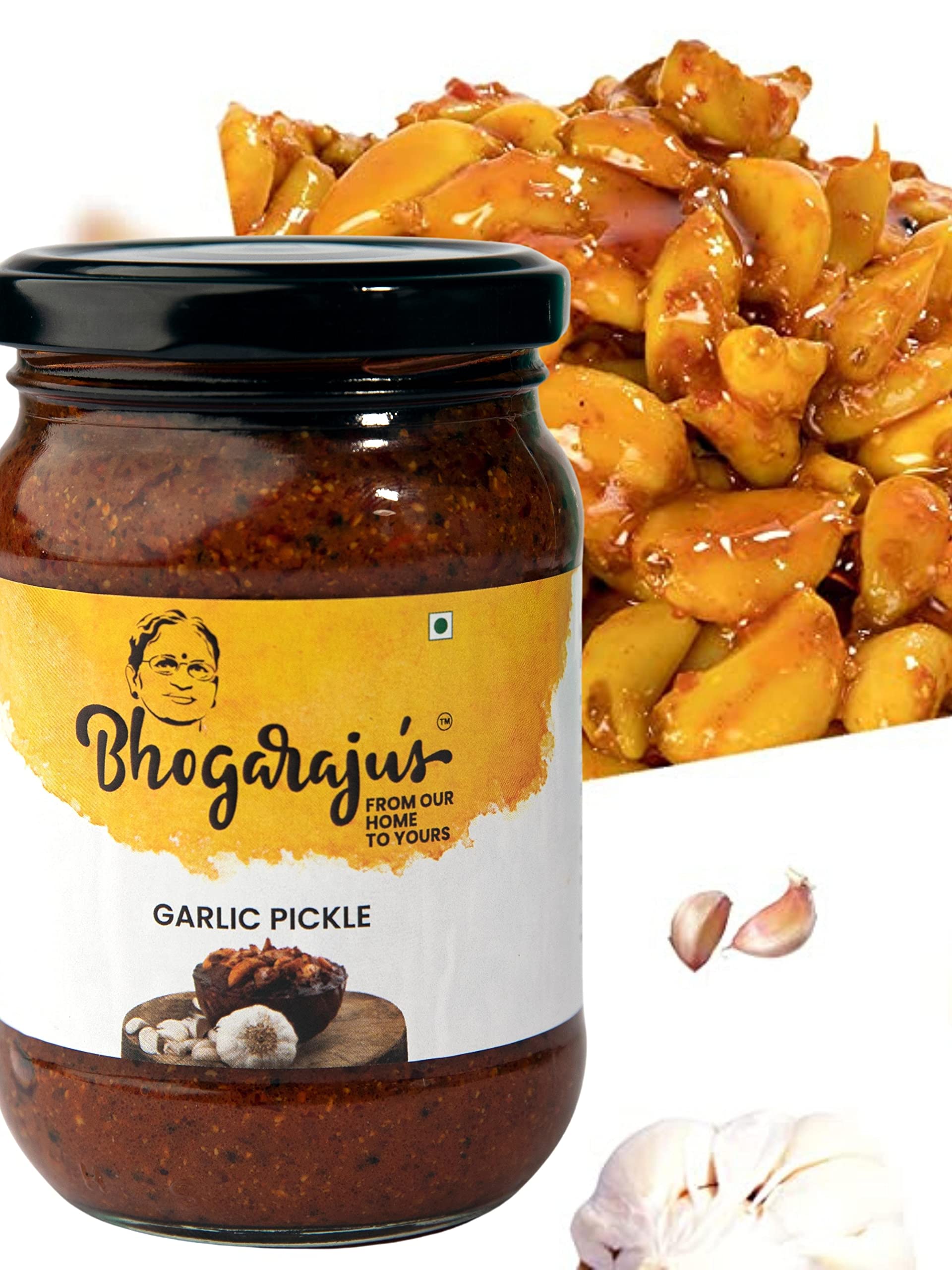 Bhogarajus Garlic Pickle + Bhogarajus Turmeric Pickle Pack of 2 1