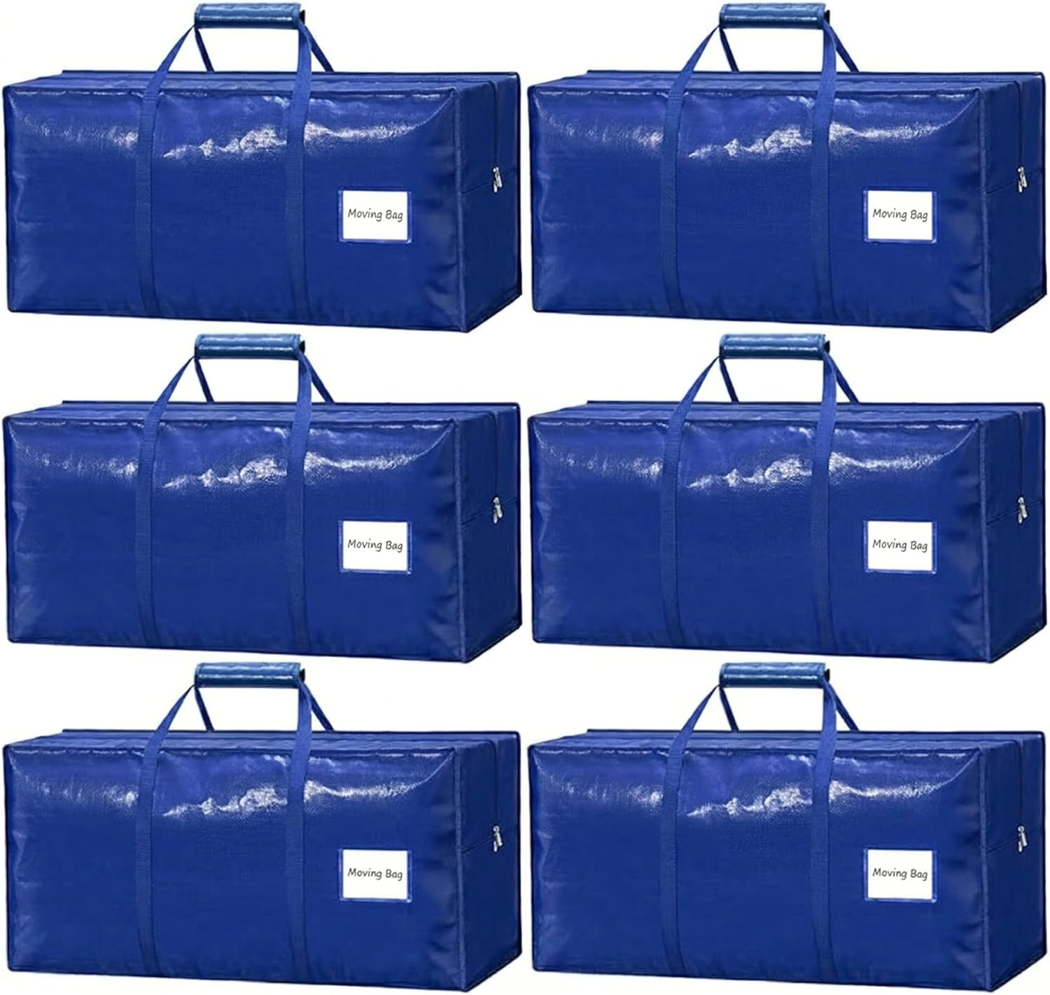 ROOM127 Heavy Duty Moving Bags, 6 Pack 23 Gallon Storage Totes with Zipper