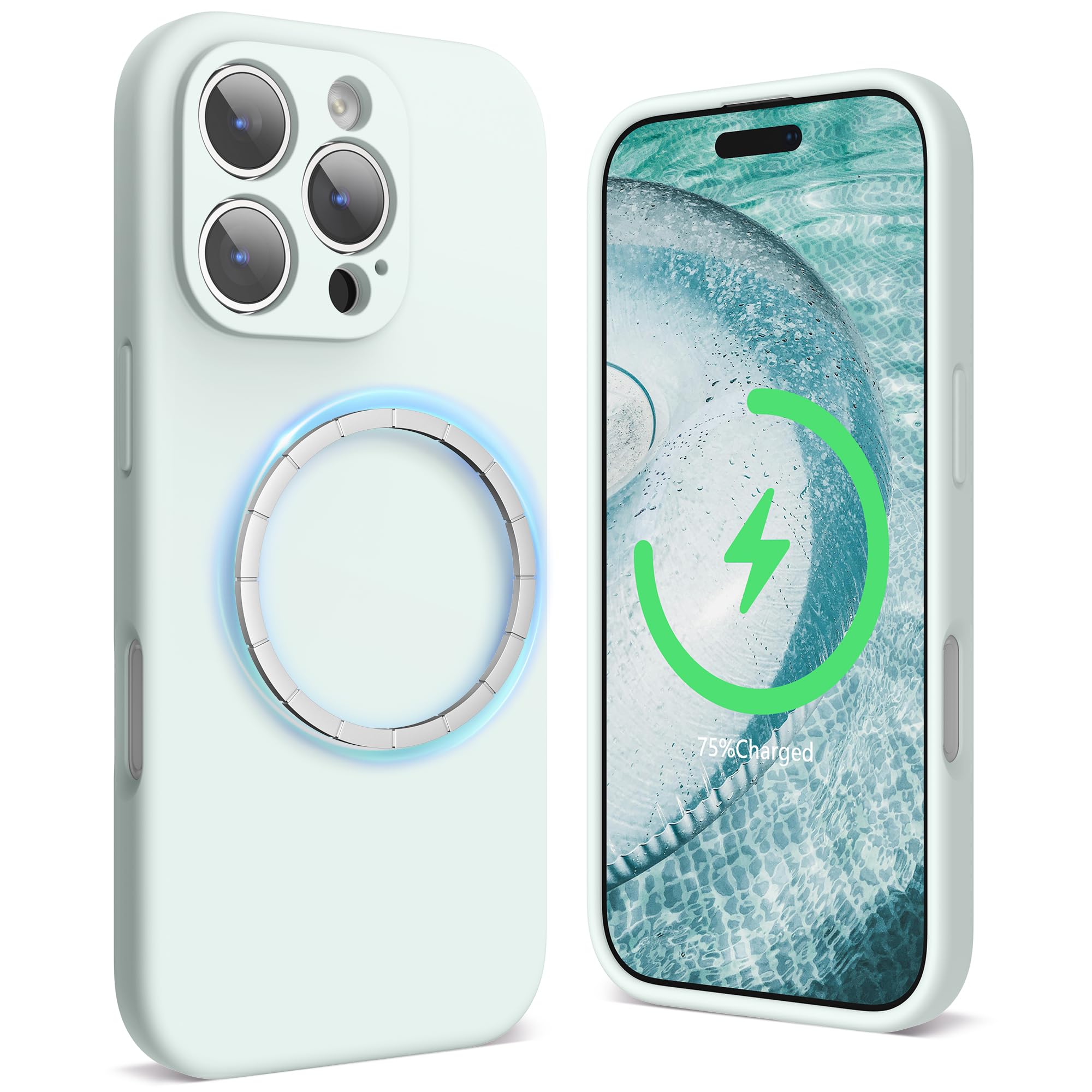 SURPHY Designed for iPhone 16 Pro Case Compatible with MagSafe (6.3 inch 2024), Liquid Silicone Phone Case (Camera Protective, Soft Microfiber Lining)