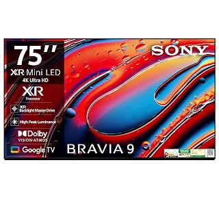 Sony BRAVIA 9 Series 189 cm (75 inches) SmartChoice 4K Ultra HD AI Smart Mini LED Google TV K-75XR90 (Black)