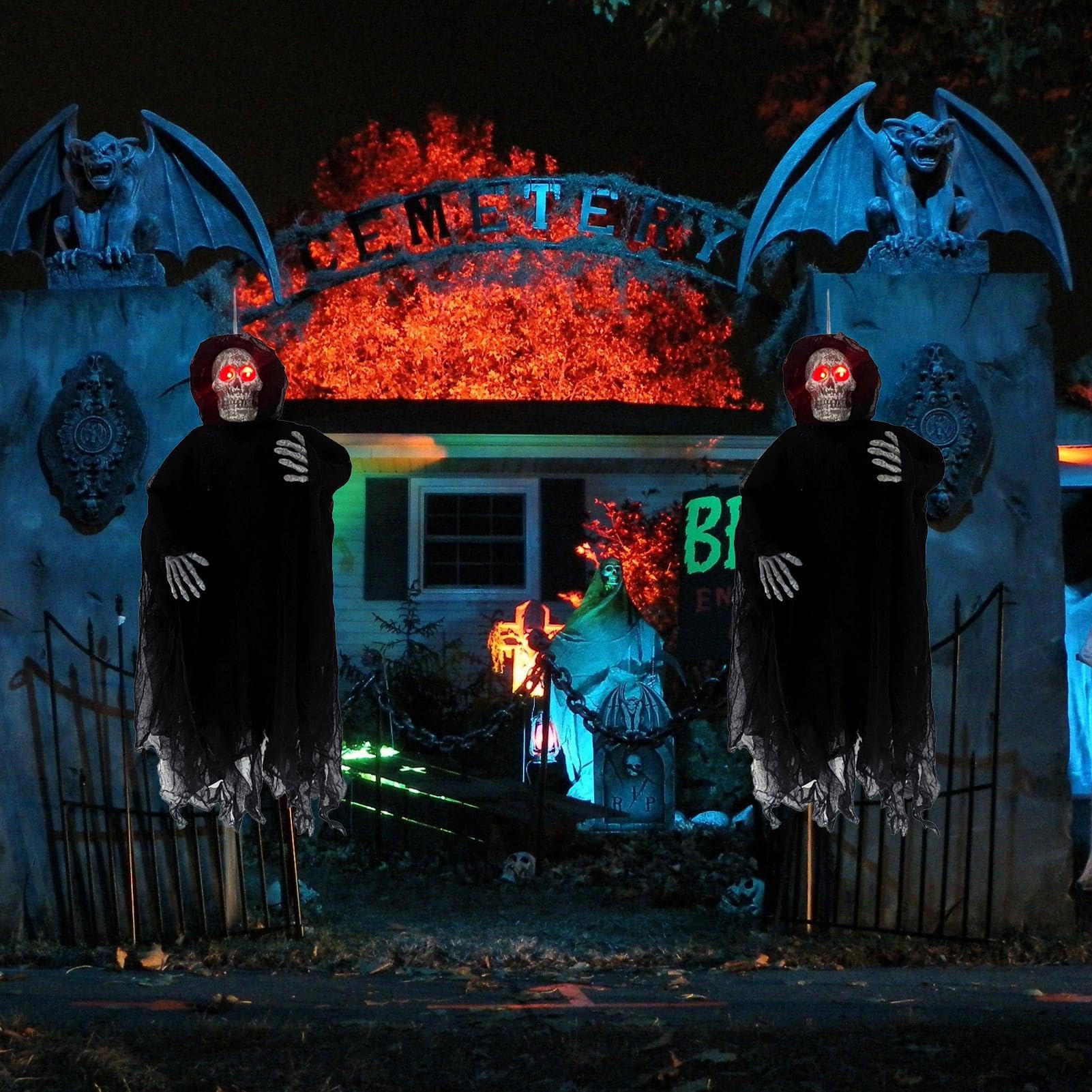 Decoración de Fantasma Decoración Espeluznante Voladora de Calavera con