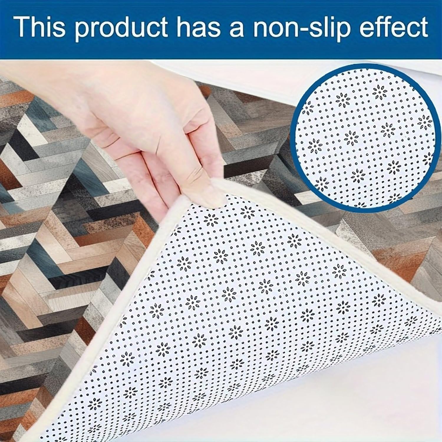 Gray Shape Pattern Kitchen Mats with 2PCS Non-Slip Washable,Kitchen Rug Heavy Duty Durable, Floor Mats for Kitchen,Office,Sink,Laundry