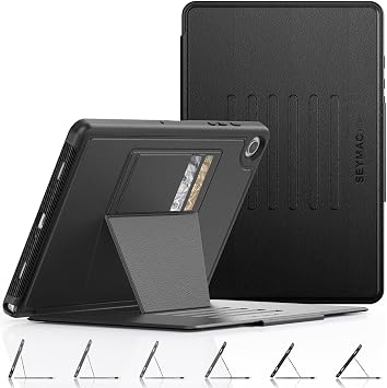 حافظة SEYMAC الأصلية لجهاز Samsung Galaxy Tab A9+ Plus 11، حافظة للنوم/الاستيقاظ التلقائي مع حامل مغناطيسي متعدد الزوايا، فتحة بطاقة لجهاز Galaxy Tab A9+/A9 Plus 11 SM-X210/X216/X218، أسود
