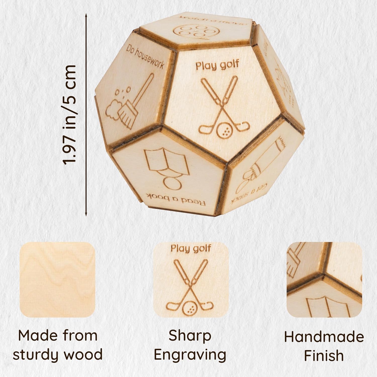 12-Sided Wooden Decider Dice, Retirement Gift for Men Woman 2025, Retired Gifts for Women, Happy Retirement Gifts for Coworker Boss, Thank You Appreciation Gifts for Retired Teacher Nurse