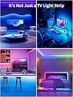 Vista 6 de LED Lights for TV, 19.68ft LED Backlights for 65-80in TV, RGB TV Backlight with Music Sync Bluetooth APP and Remote Control TV Lights Strip USB