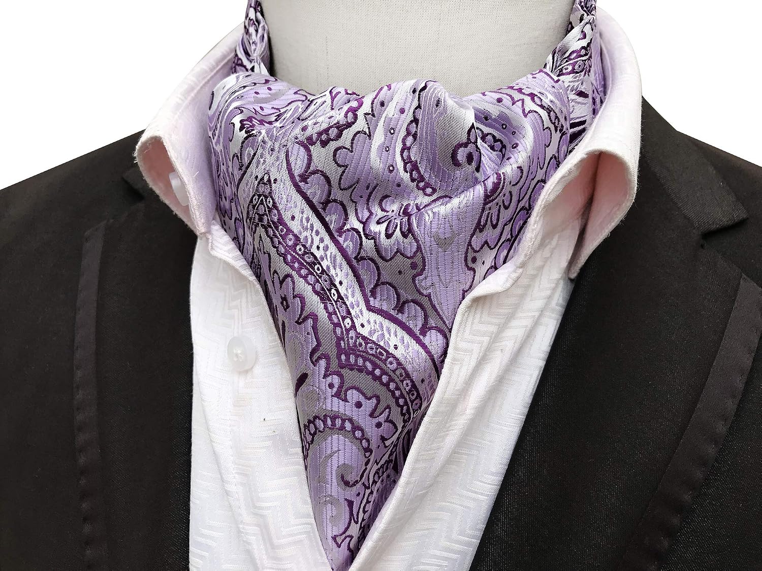 Gym Compression&Tights Men's Polka Dot Plaid Floral Cravat Ties Jacquard Woven Ascot