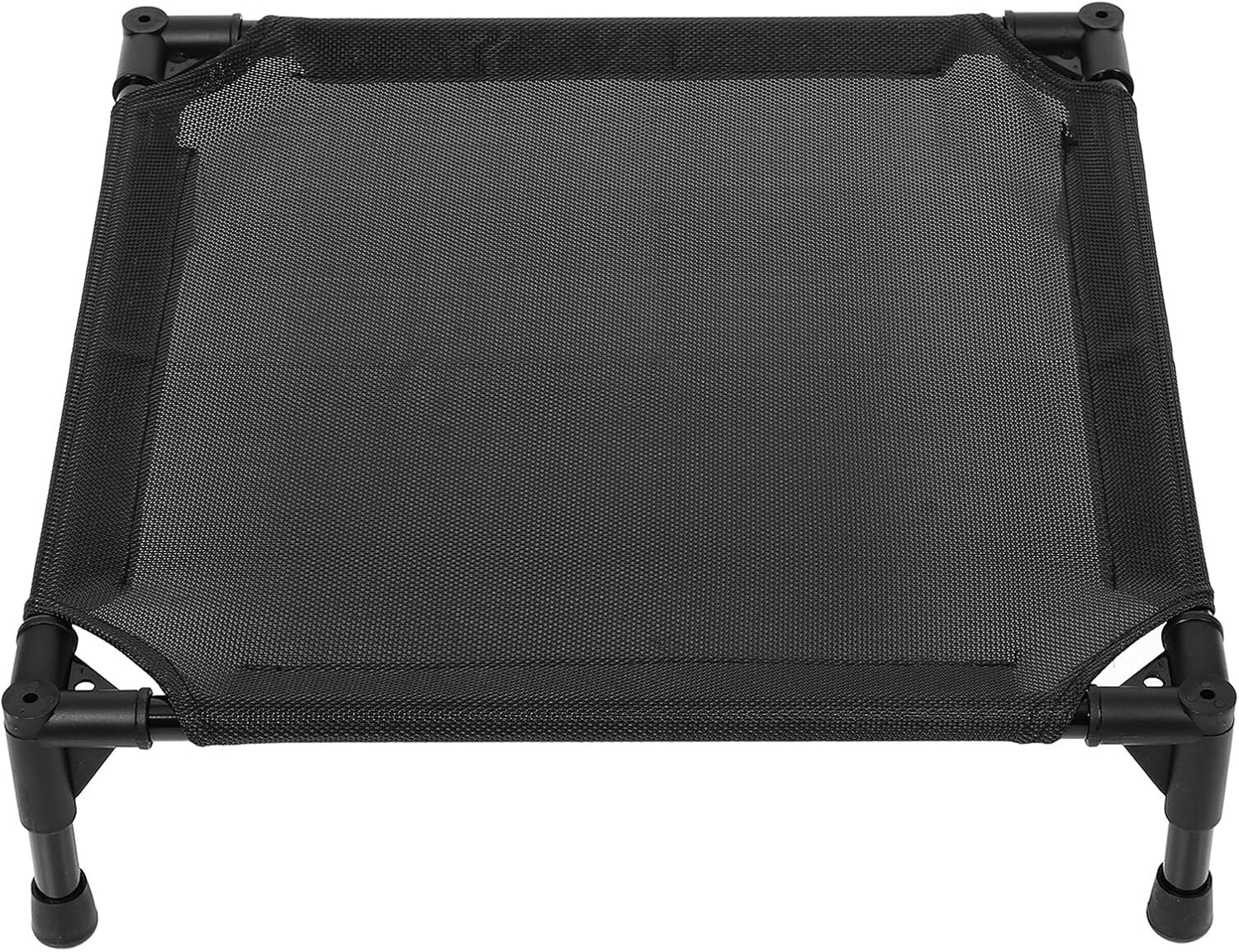 ABOOFAN Elevated Cooling Dog Bed Outdoor Raised Pet Cot with Breathable Mesh, Removable Washable Cover, Black S Size 50x50x12cm for Small Dogs to 15 Lbs, Summer Camping and Indoor Use