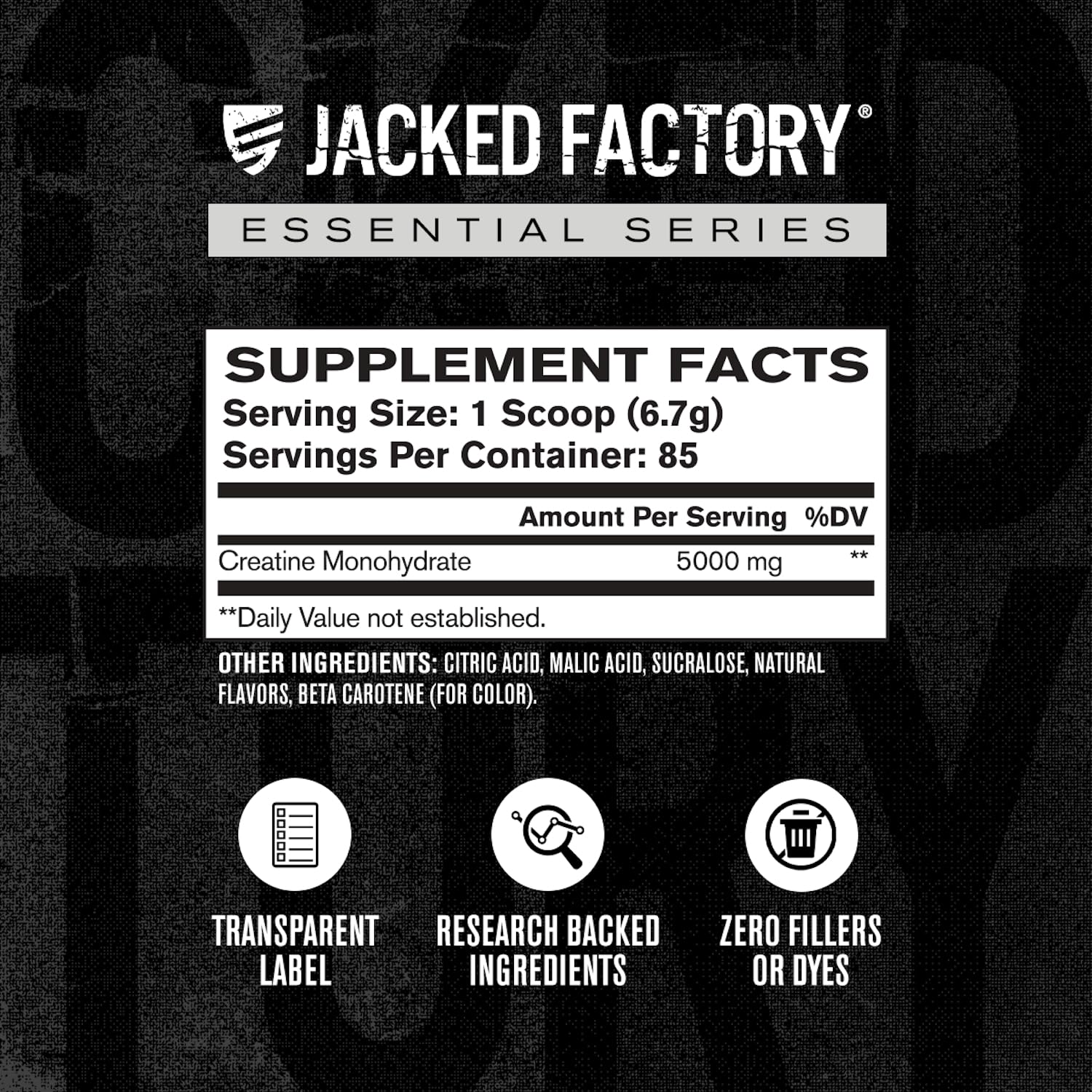 Jacked Factory Creatine Monohydrate Powder 425g - 5g Daily Micronized Creatine Monohydrate for Men and Women, Vegan-Friendly, Third-Party Tested - 85 Servings, Peach Mango — Amazon image 9