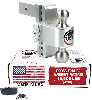 Weigh Safe Adjustable Trailer Hitch Ball Mount - 6" Adjustable Drop Hitch for 2.5" Receiver - Premium Heavy Duty Aluminum Trailer Tow Hitch w/ Stainless Steel Tow Balls (2" & 2 5/16") - 18,500 GTW
