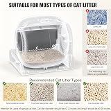 GESEILAY Self Cleaning Cat Litter Tray, Automatic Cat Litter Tray with App Control, Large Capacity, Self Cleaning Litter Box For Multiple Cats, Odourless, Litter Mat and 3 Rolls of Trash Bags - 7