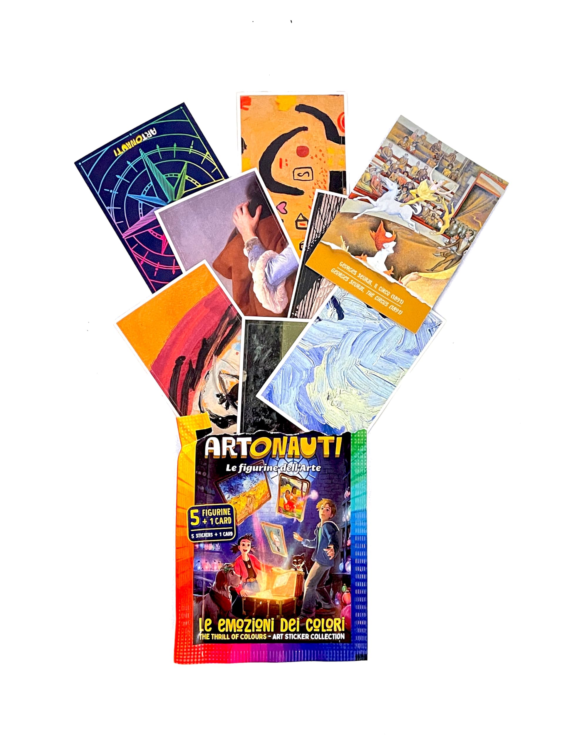 Le Emozioni dei Colori, Collezione di Figurine d'Arte, Box da 25 Pacchetti, 5 Figurine + 1 Card per Pacchetto