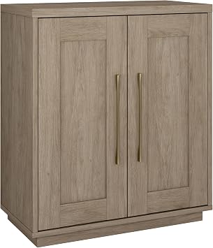 Henn&Hart 28" Accent Cabinet, Modern Sideboard Buffet Cabinet with 2 Panel Doors, an Adjustable Shelf and Cable Management Cut-Out for Living Room, Dining Room, or Bedroom, Weathered Gray