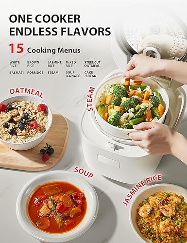 Miniatura 5 de TOSHIBA Umami - Olla arrocera inteligente de 5.5 tazas sin cocinar, lógica difusa, funciones 15 en 1, pantalla digital, temporizador de retardo,