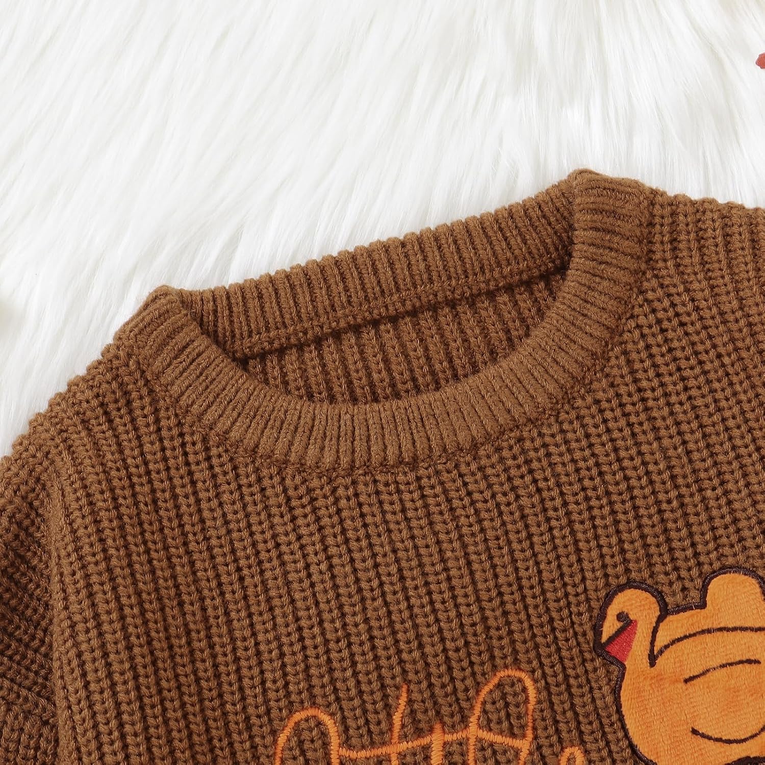 Toddler Boy Thanksgiving Sweater Little Turkey Outfit Knitted Pullover Fall Winter Clothes 1-5T
