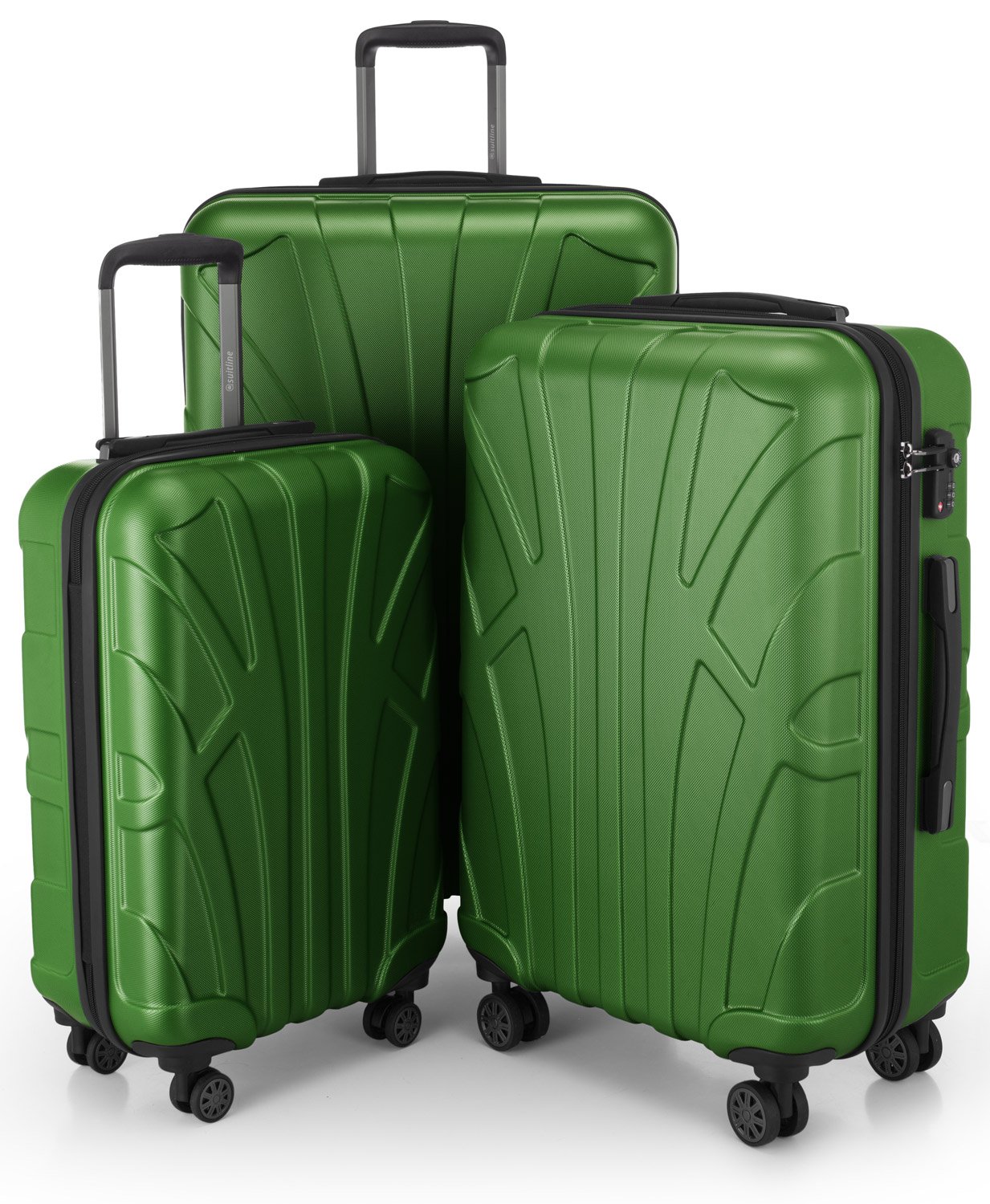 Suitline - Maleta de Mano rígida, Trolley 4 Ruedas, TSA, 55 cm, Aprox. 34 litros, 100% ABS Mate, Azul Oscuro — view 42