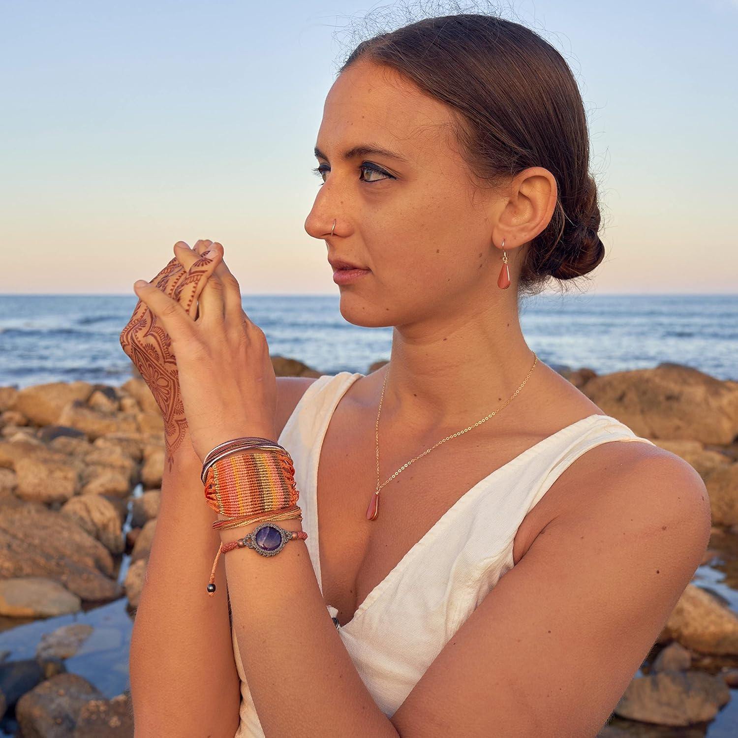 Rumi Sumaq Surfer String Bracelets for Men, Women & Kids — Adjustable Pull-Tie Waxed Cord, Coastal & Beach Colors, Custom Size and Color Options