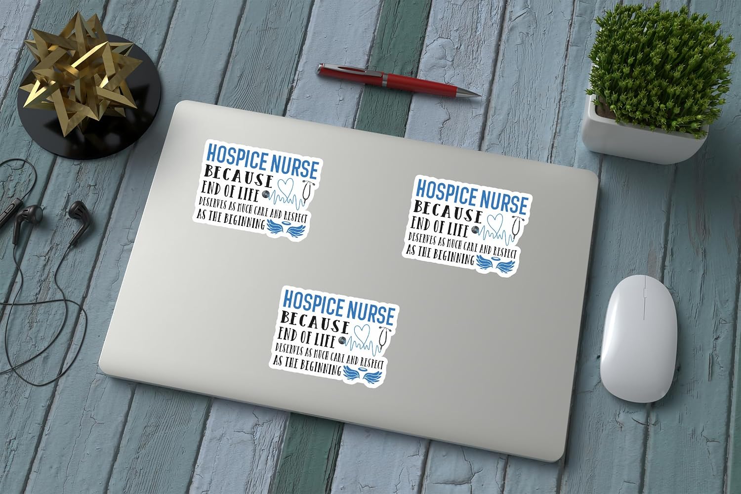 3PCS - Hospice Nurse Quote Sticker - Stethoscope Sticker - Nursing Sticker - Sticker for Book Laptop Phone Kindle Computer Tumbler image 4