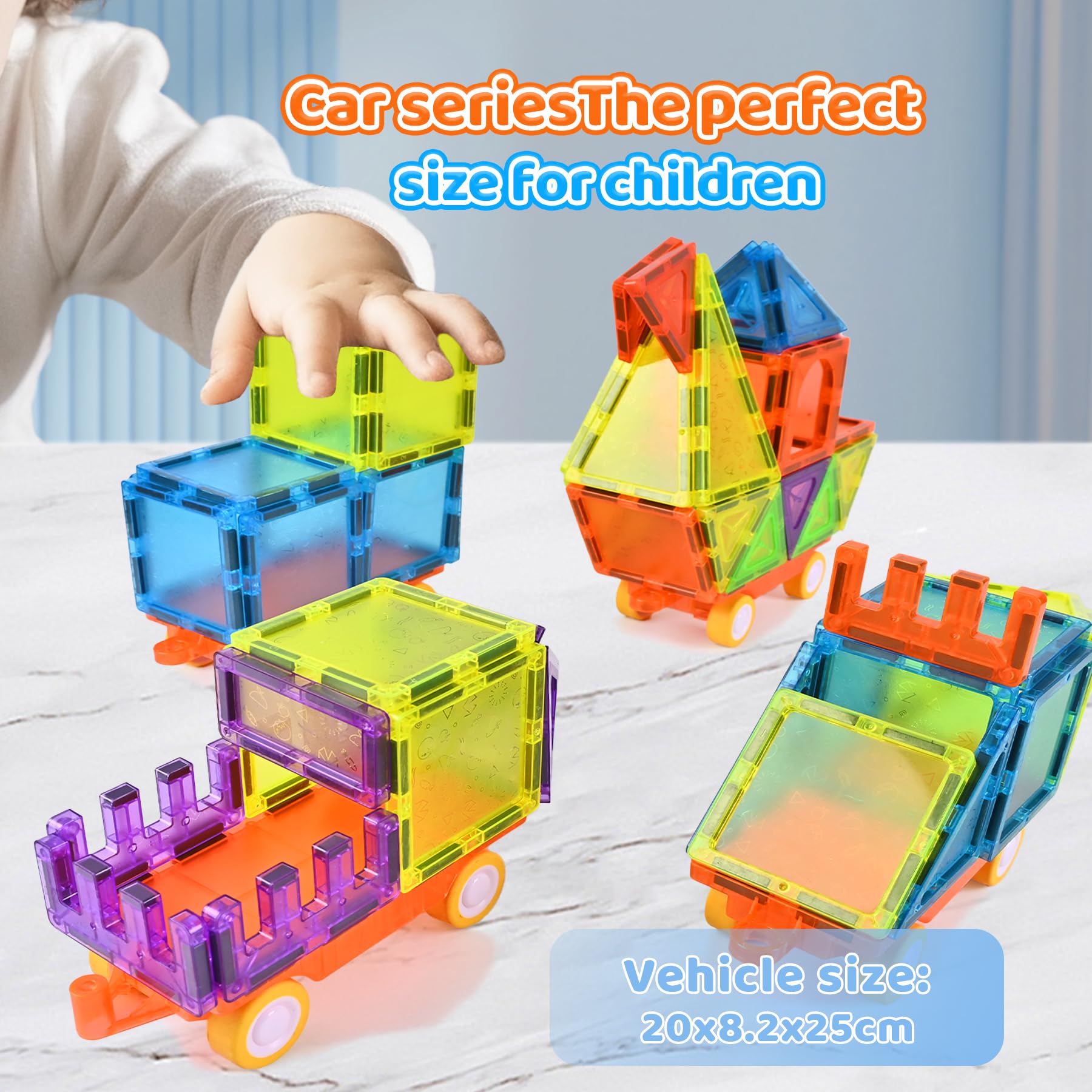 Construction Magnetique Enfant 122 Pièces, Blocs Construction Magnétiques