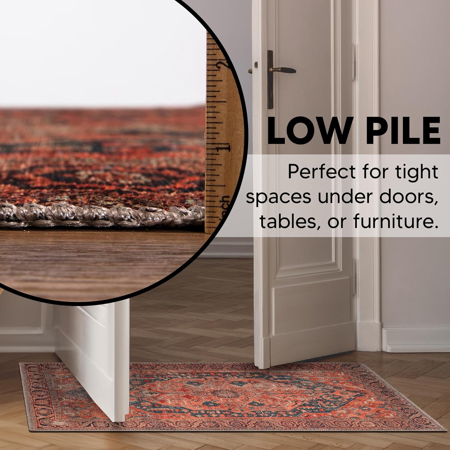 Keen Home Design 2x3 Rug - Machine Washable Entry Rug with Non-Slip Backing, Ideal for Enteryway, Kitchen, Bathroom, Laundry Room - Vintage, Easy Clean, Durable, Low Pile Rug - (2' x 3') - Image 5