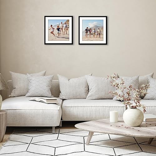 Vista 698 de Americanflat Portarretratos de 8 x 12 pulgadas con plexiglás pulido, juego de 2 portarretratos de 6 x 8 pulgadas con paspartú o para fotos de 8 x 12