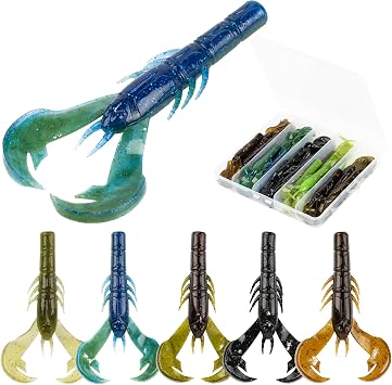 Soft Plastic Craw Baits, 4" Jig Trailer Creature Lures | 25/32/40 Pcs Soft Fishing Baits for Bass, Trout & Walleye, Ned Rig Bait Set for Freshwater Saltwater