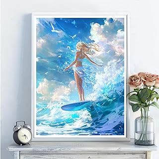 5D Diamond Art Kits for Adults - DIY Woman Diamond Painting Kits, Full Round Drill - Crystal Embroidery Cross Stitch Craft for Wall Decor Christmas Gifts - 12x16 Inch A949